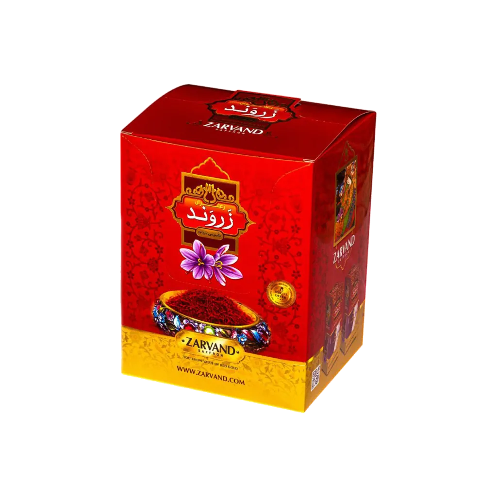 Mother box containing Jewel Persian saffron retail packages